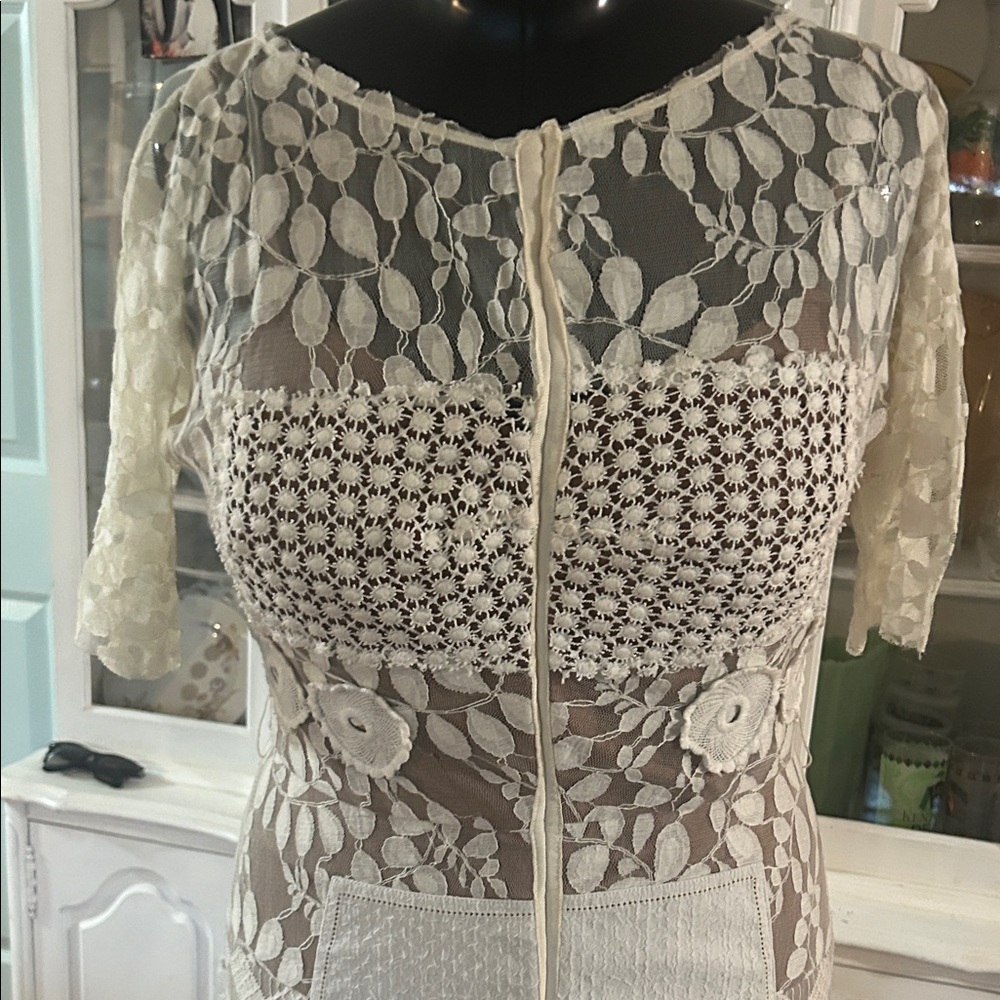 Byron Lars Cream and Black Midi Dress - Picture 2 of 10